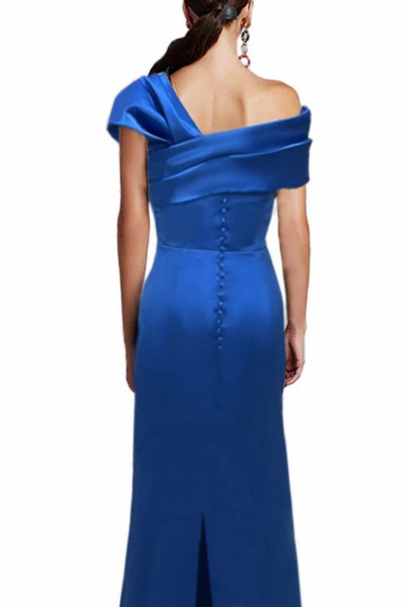 Sheath One Shoulder Floor Length Mother Dresses with Bow CM0368 - COCOMELODY