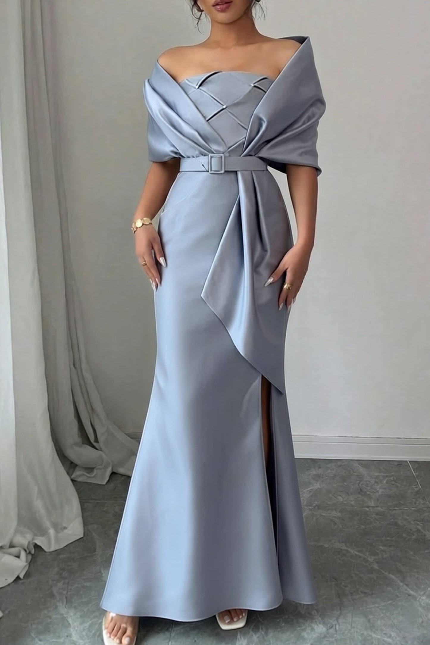 Trumpet 2 Pieces Floor Length Mother of the Bride Dresses CM0370