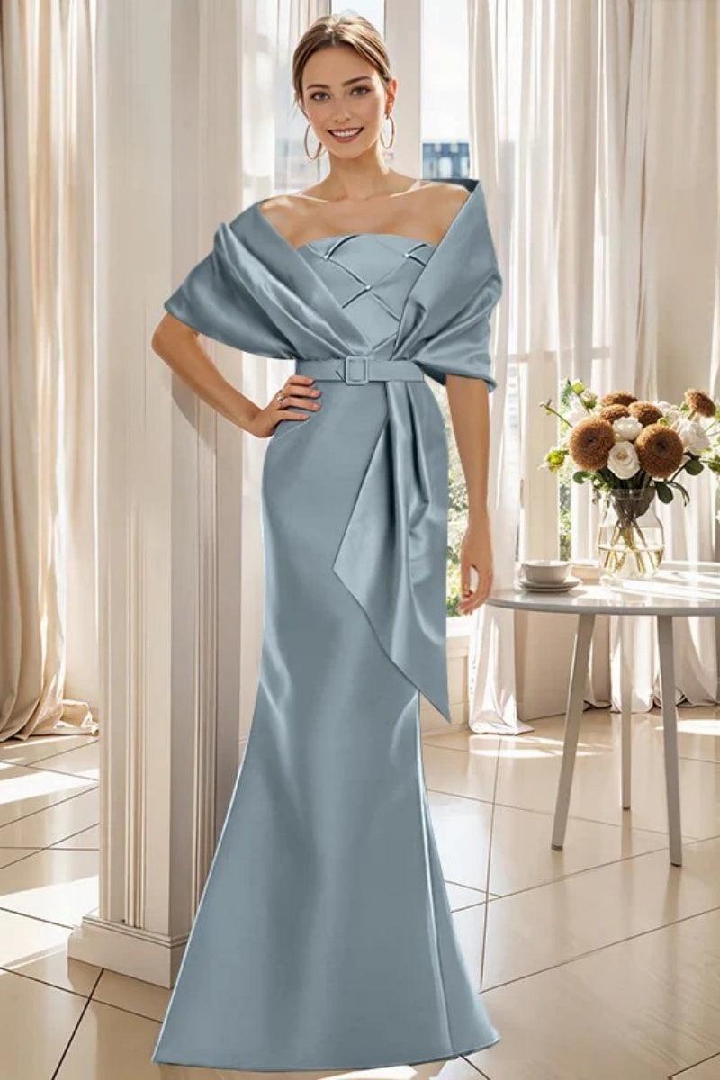 Trumpet 2 Pieces Floor Length Mother of the Bride Dresses CM0370 - COCOMELODY