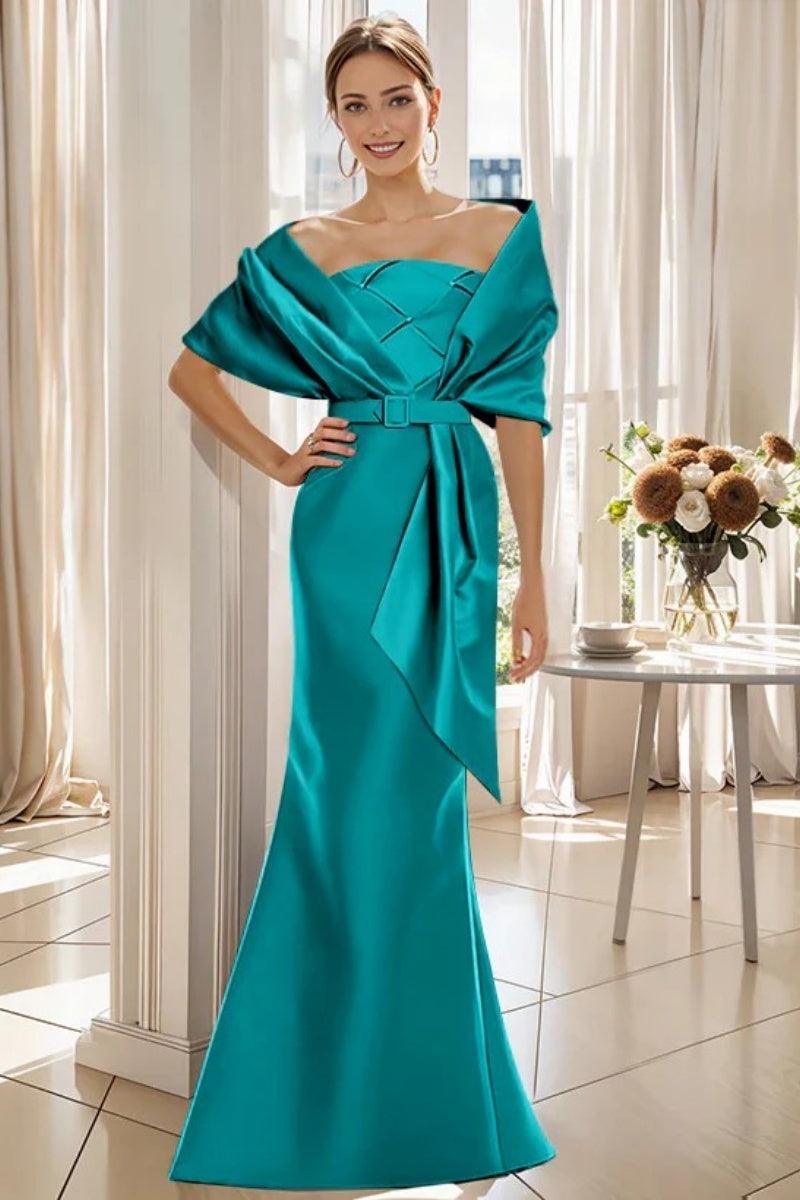 Trumpet 2 Pieces Floor Length Mother of the Bride Dresses CM0370 - COCOMELODY