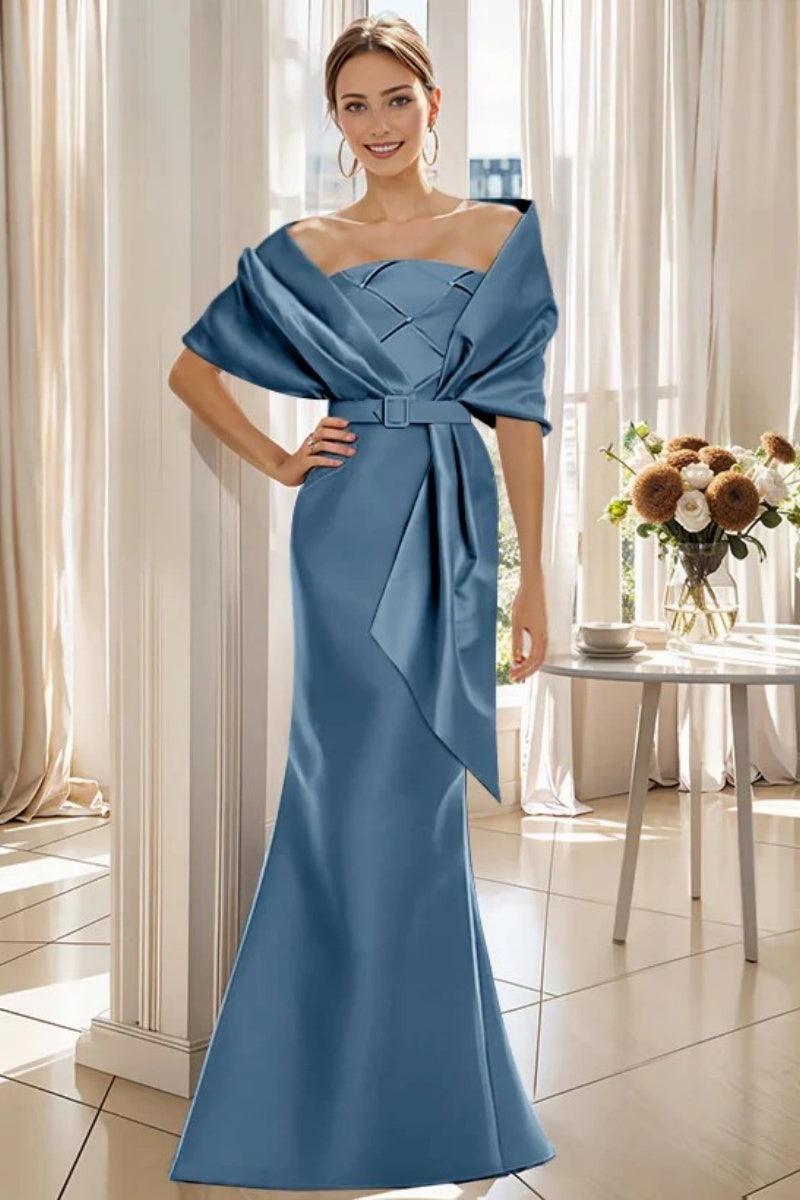 Trumpet 2 Pieces Floor Length Mother of the Bride Dresses CM0370 - COCOMELODY