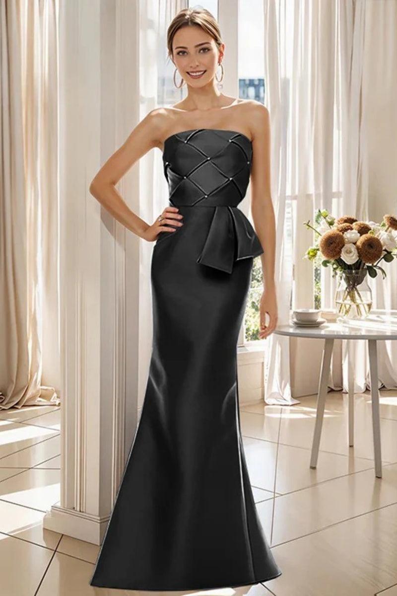 Mermaid Strapless Sleeveless Floor Length Mother Dresses CM0371 - COCOMELODY