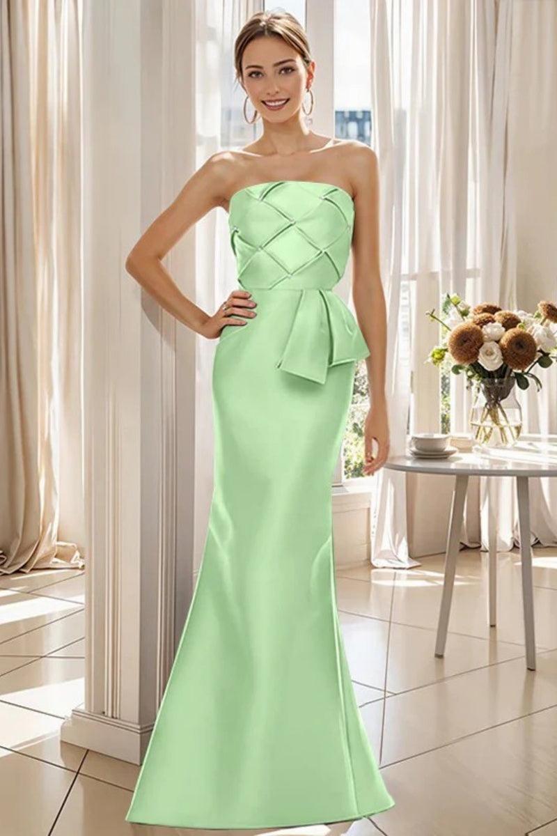 Mermaid Strapless Sleeveless Floor Length Mother Dresses CM0371 - COCOMELODY