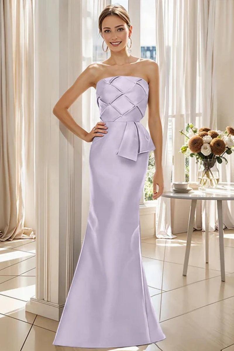 Mermaid Strapless Sleeveless Floor Length Mother Dresses CM0371 - COCOMELODY