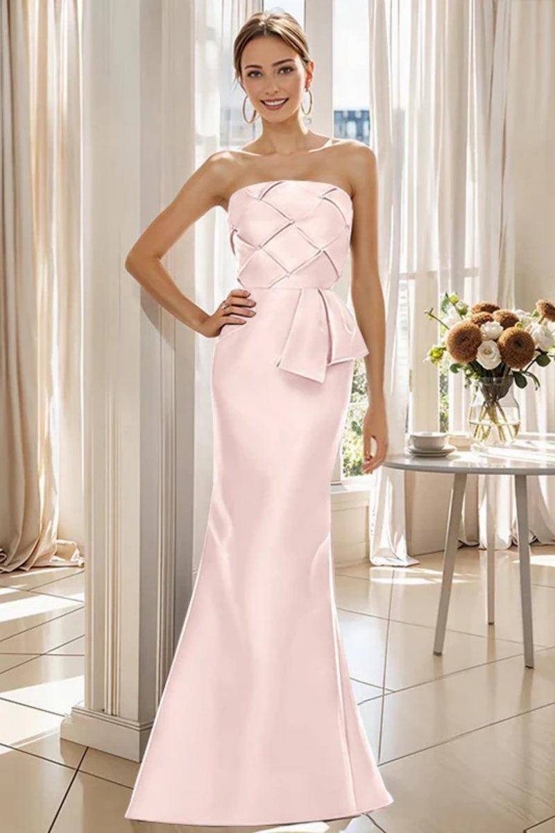Mermaid Strapless Sleeveless Floor Length Mother Dresses CM0371 - COCOMELODY