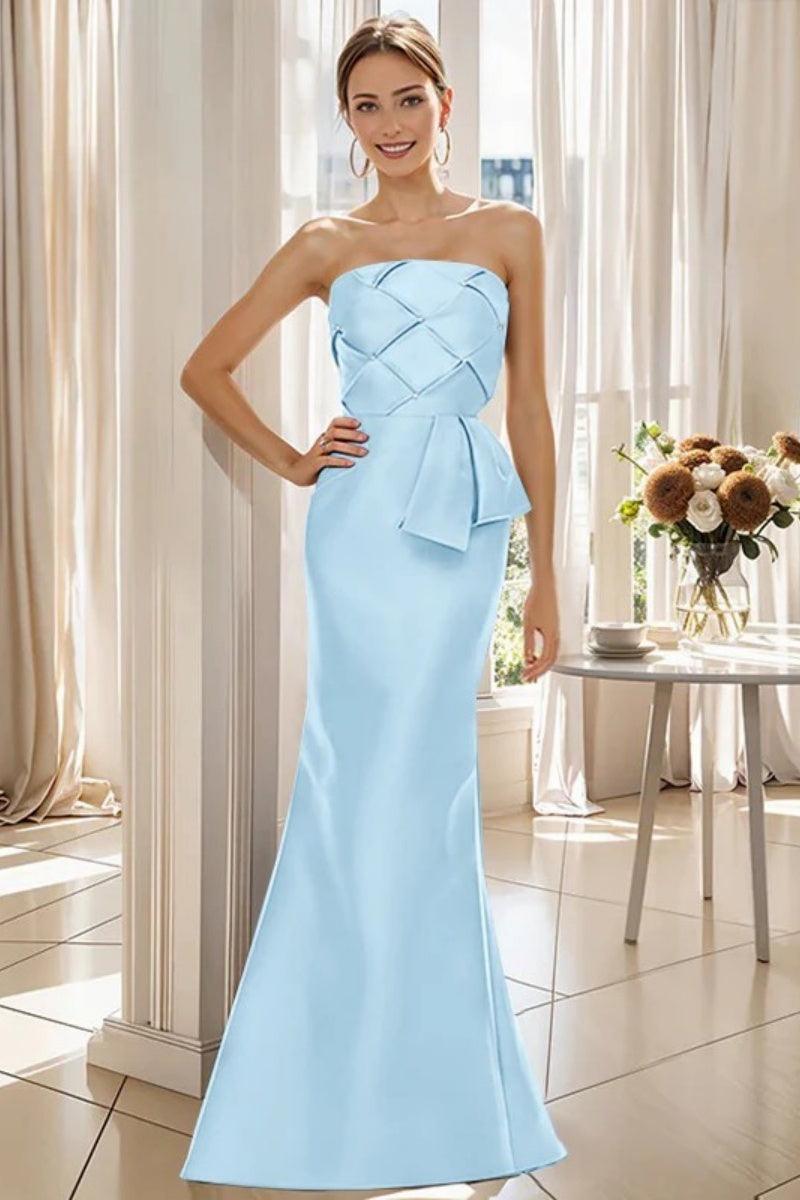Mermaid Strapless Sleeveless Floor Length Mother Dresses CM0371 - COCOMELODY