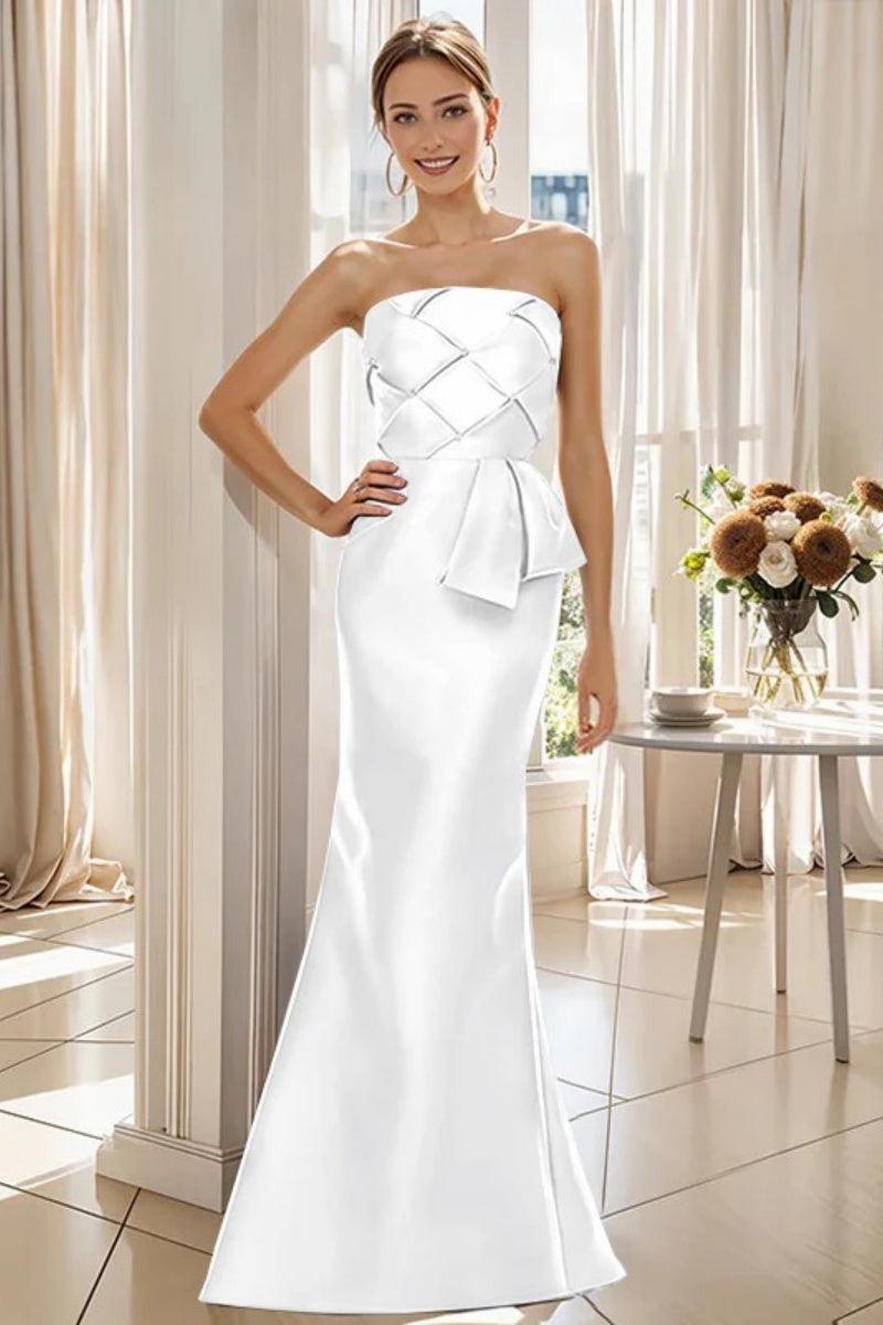 Mermaid Strapless Sleeveless Floor Length Mother Dresses CM0371 - COCOMELODY