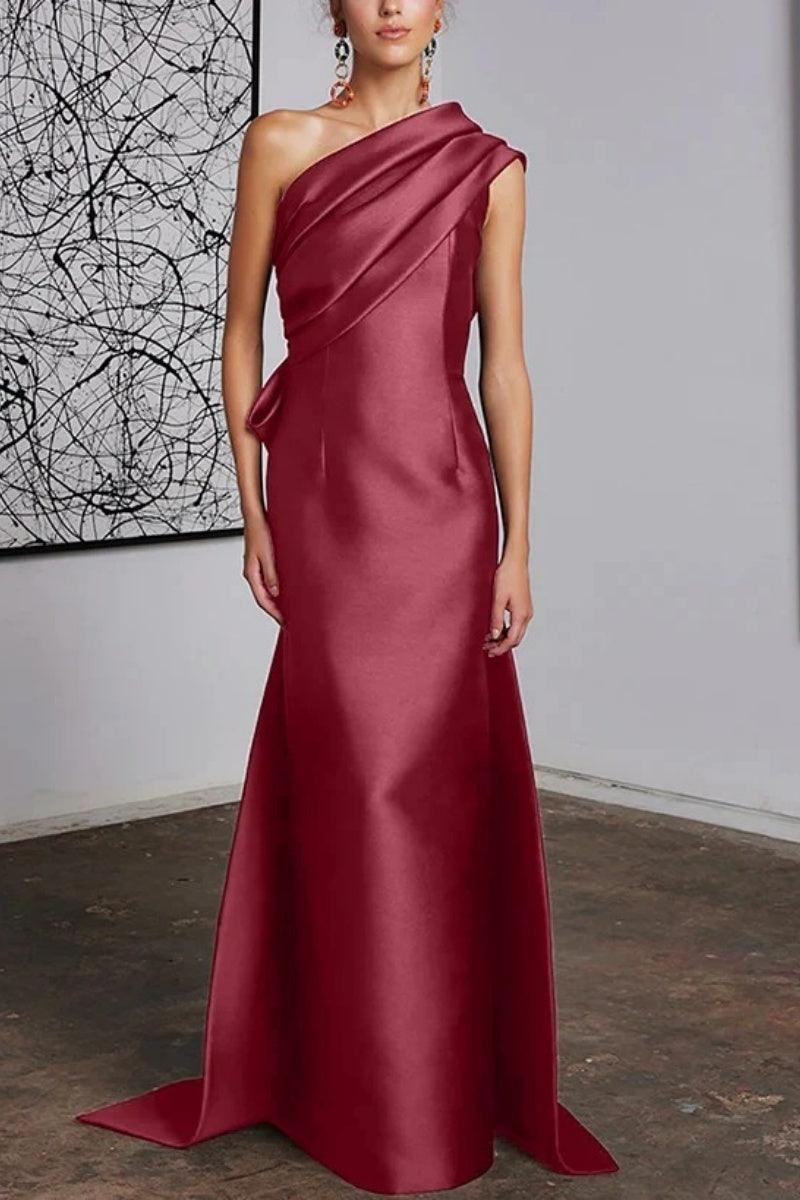 Sheath Column One Shoulder Mother of the Bride Dresses CM0372 - COCOMELODY
