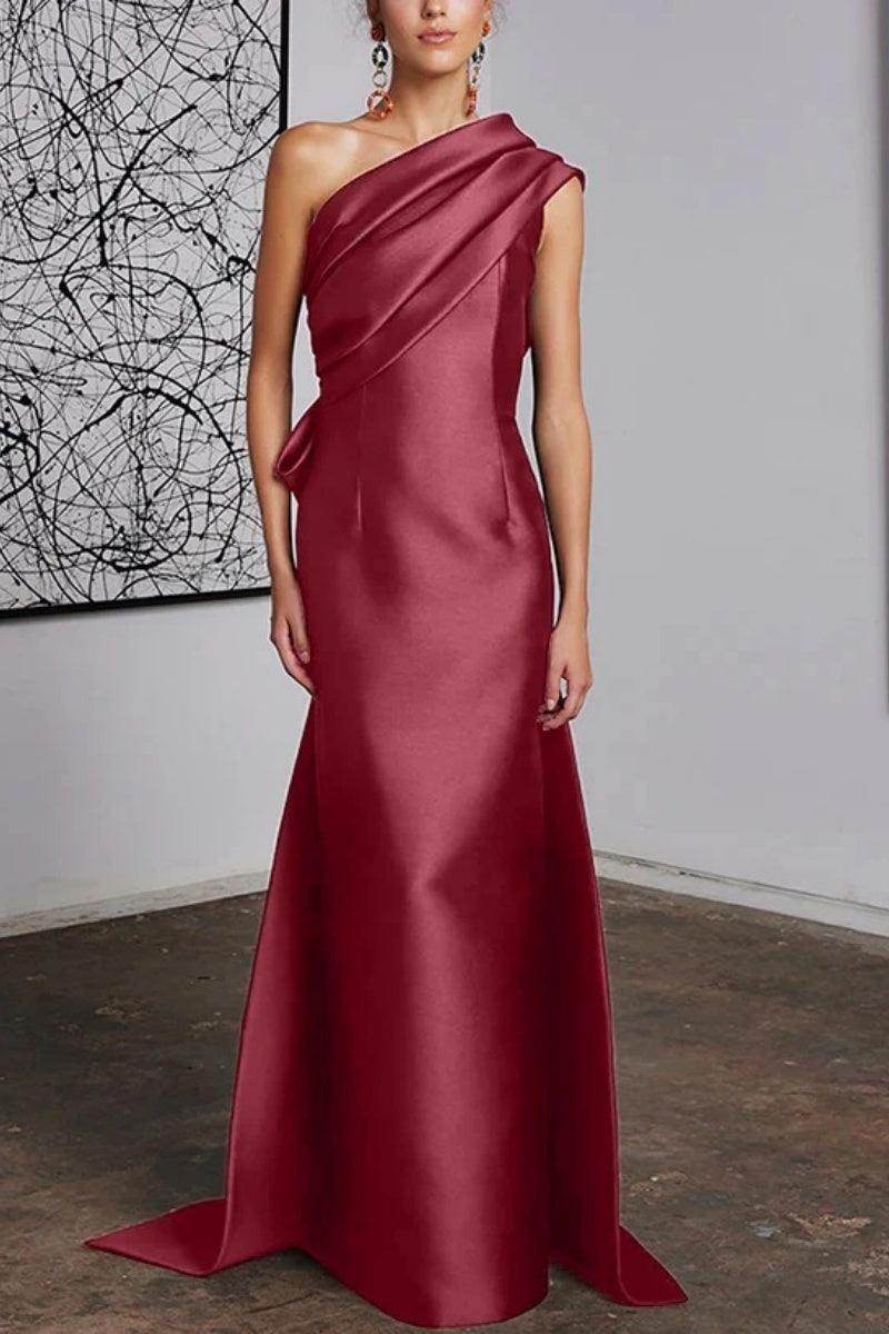 Sheath Column One Shoulder Mother of the Bride Dresses CM0372 - COCOMELODY