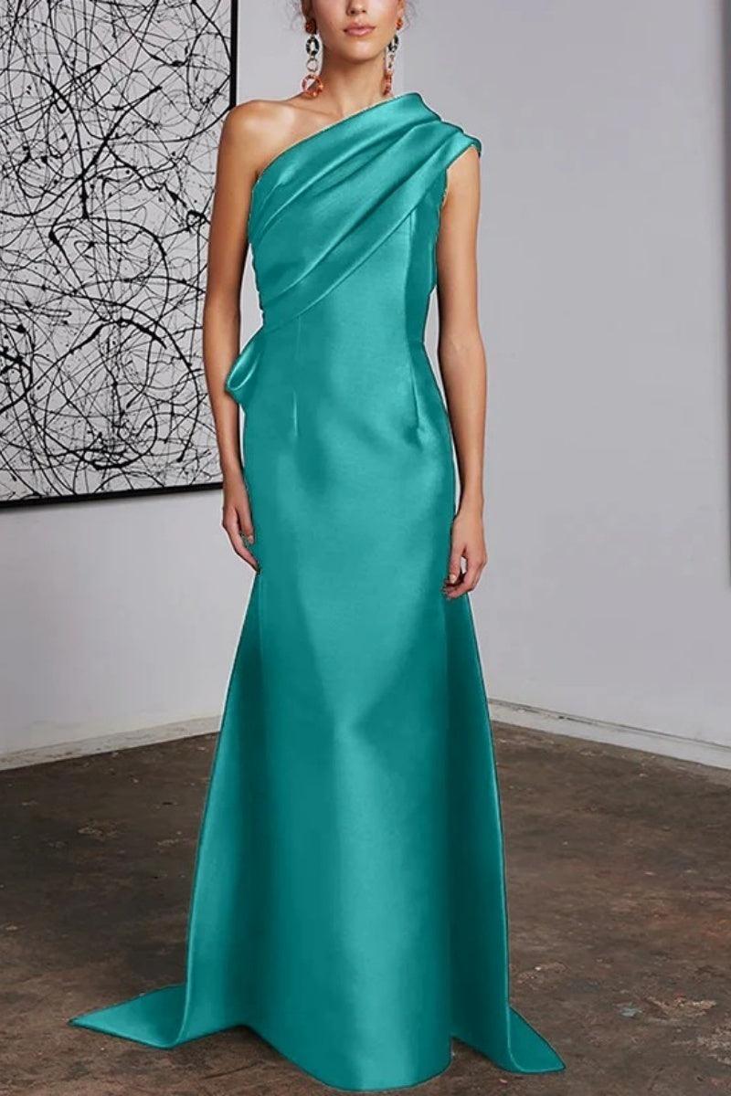 Sheath Column One Shoulder Mother of the Bride Dresses CM0372 - COCOMELODY