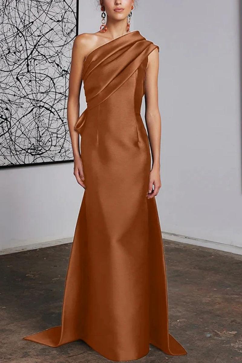 Sheath Column One Shoulder Mother of the Bride Dresses CM0372 - COCOMELODY