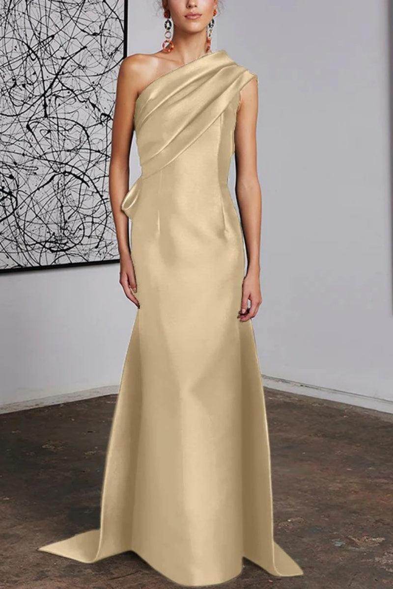 Sheath Column One Shoulder Mother of the Bride Dresses CM0372 - COCOMELODY