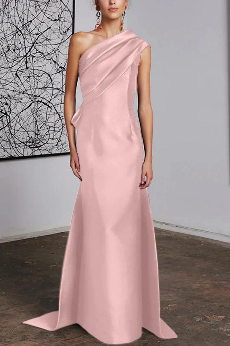 Sheath Column One Shoulder Mother of the Bride Dresses CM0372 - COCOMELODY