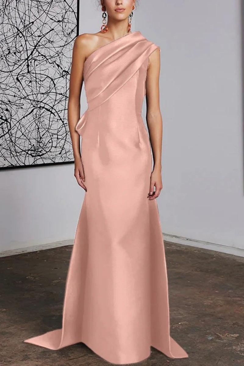 Sheath Column One Shoulder Mother of the Bride Dresses CM0372 - COCOMELODY