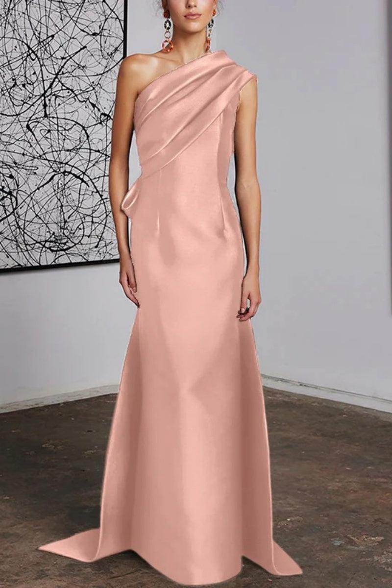 Sheath Column One Shoulder Mother of the Bride Dresses CM0372 - COCOMELODY