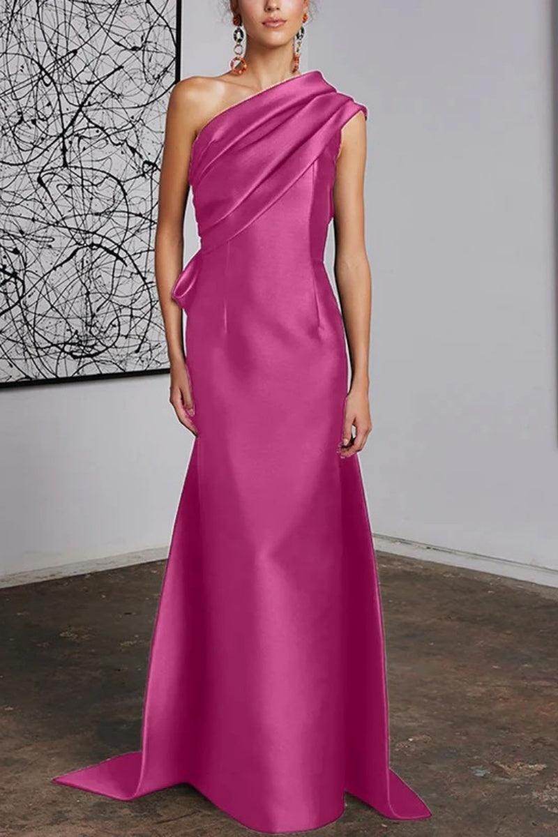 Sheath Column One Shoulder Mother of the Bride Dresses CM0372 - COCOMELODY