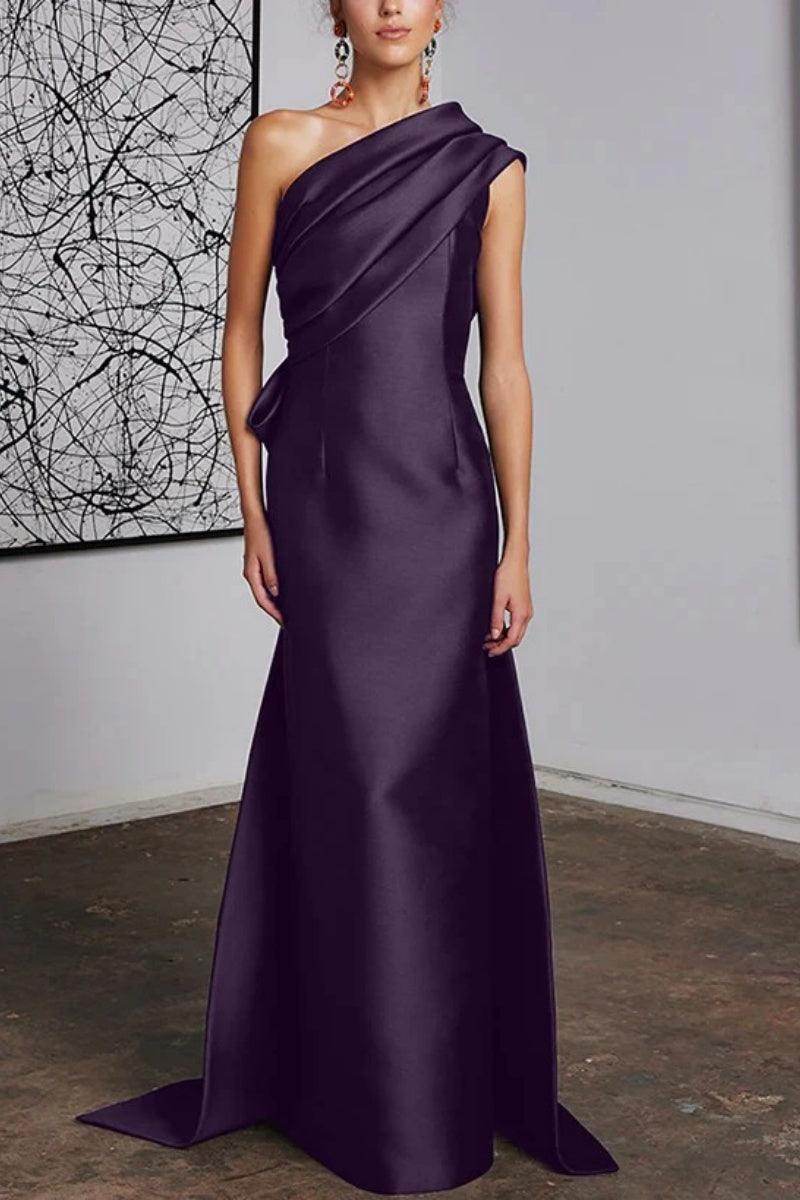Sheath Column One Shoulder Mother of the Bride Dresses CM0372 - COCOMELODY