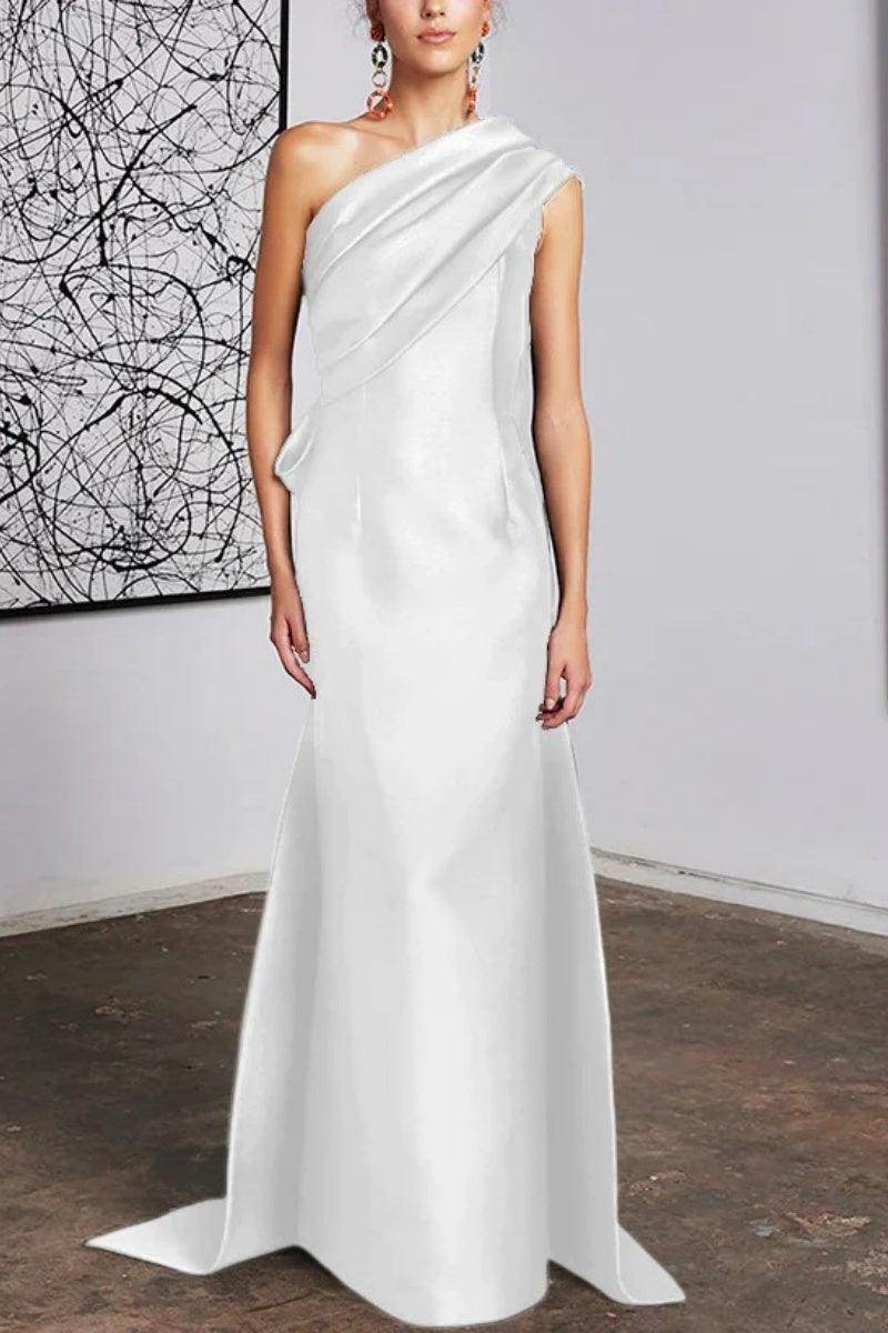 Sheath Column One Shoulder Mother of the Bride Dresses CM0372 - COCOMELODY