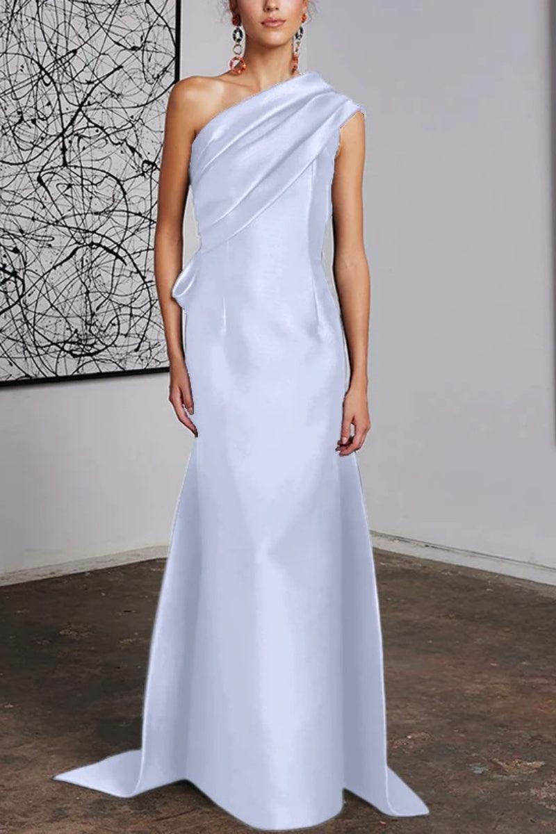 Sheath Column One Shoulder Mother of the Bride Dresses CM0372 - COCOMELODY