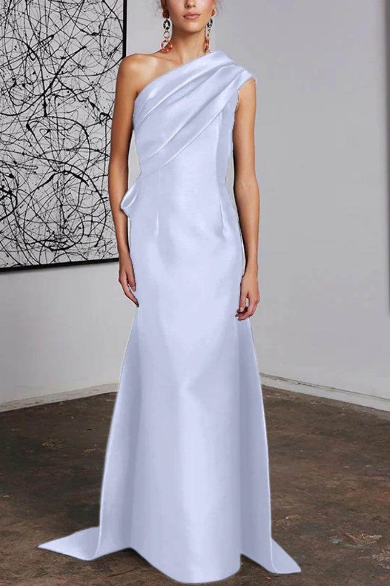 Sheath Column One Shoulder Mother of the Bride Dresses CM0372 - COCOMELODY