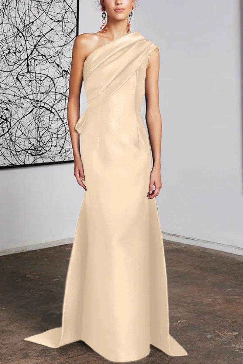 Sheath Column One Shoulder Mother of the Bride Dresses CM0372 - COCOMELODY