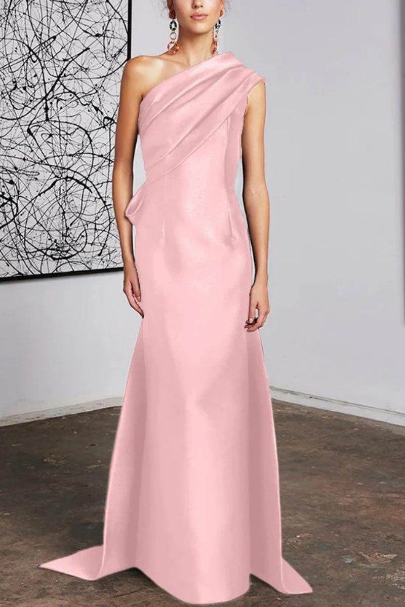 Sheath Column One Shoulder Mother of the Bride Dresses CM0372 - COCOMELODY