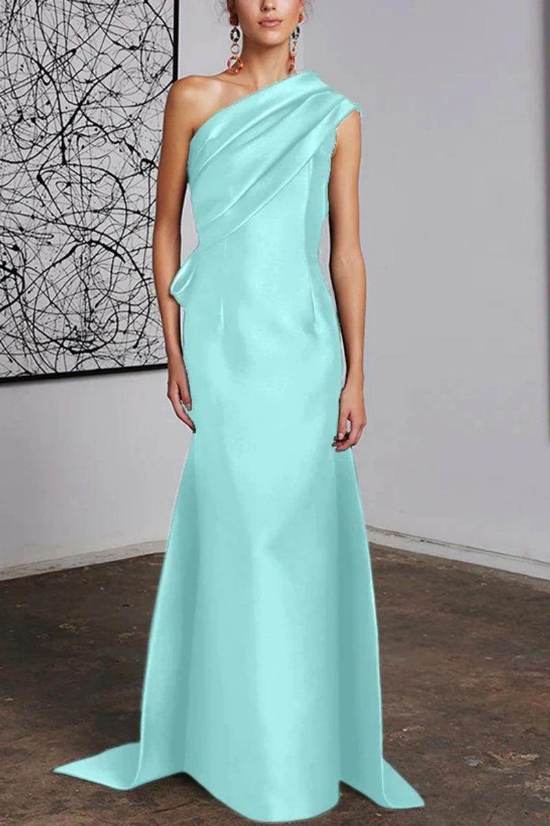 Sheath Column One Shoulder Mother of the Bride Dresses CM0372 - COCOMELODY