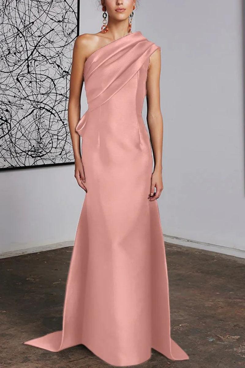 Sheath Column One Shoulder Mother of the Bride Dresses CM0372