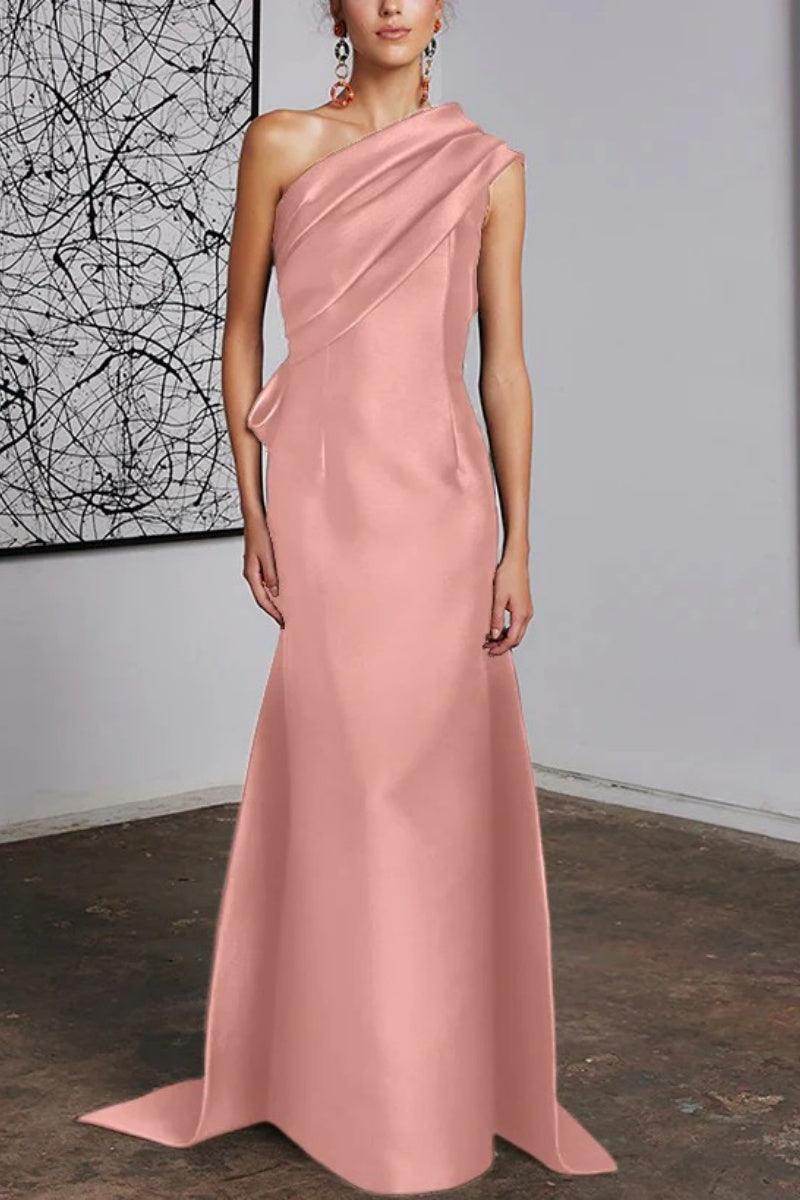 Sheath Column One Shoulder Mother of the Bride Dresses CM0372 - COCOMELODY