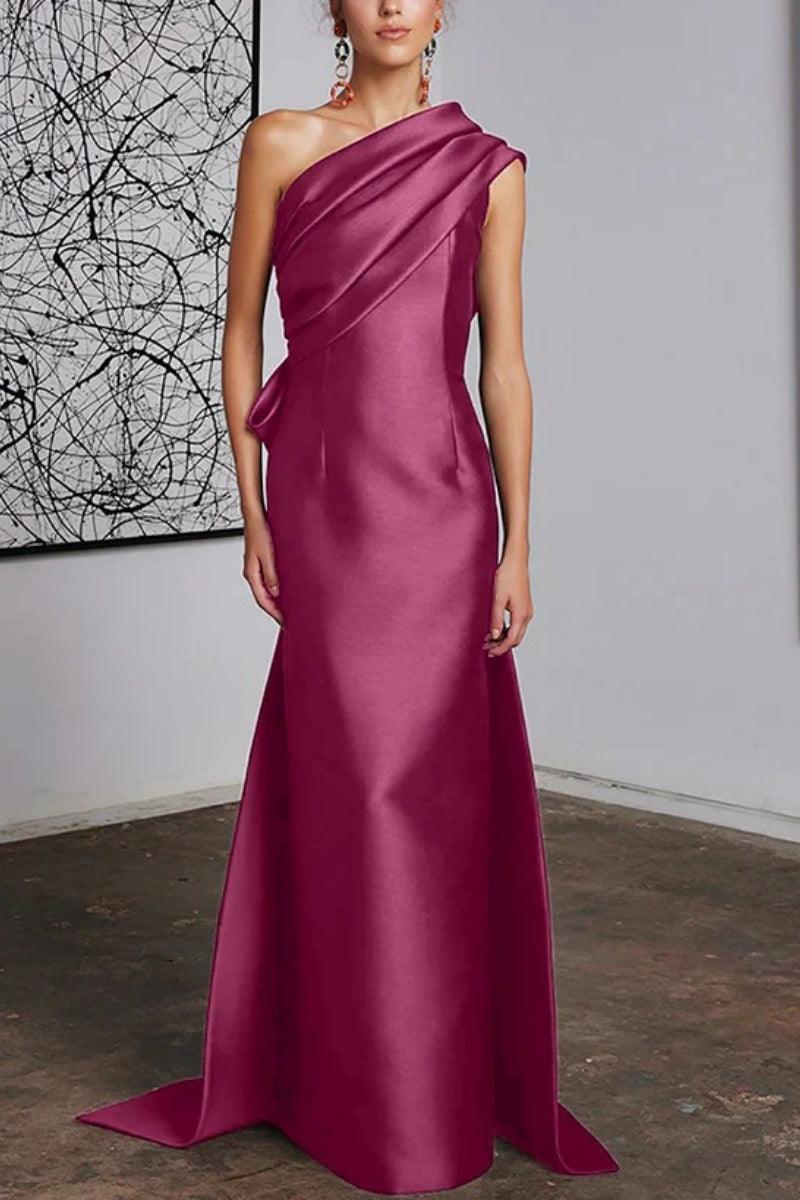 Sheath Column One Shoulder Mother of the Bride Dresses CM0372 - COCOMELODY