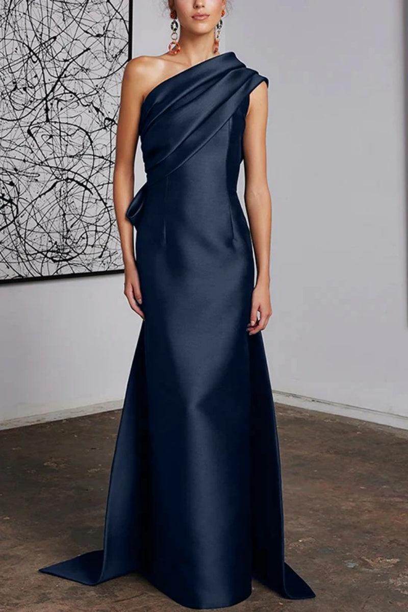 Sheath Column One Shoulder Mother of the Bride Dresses CM0372 - COCOMELODY