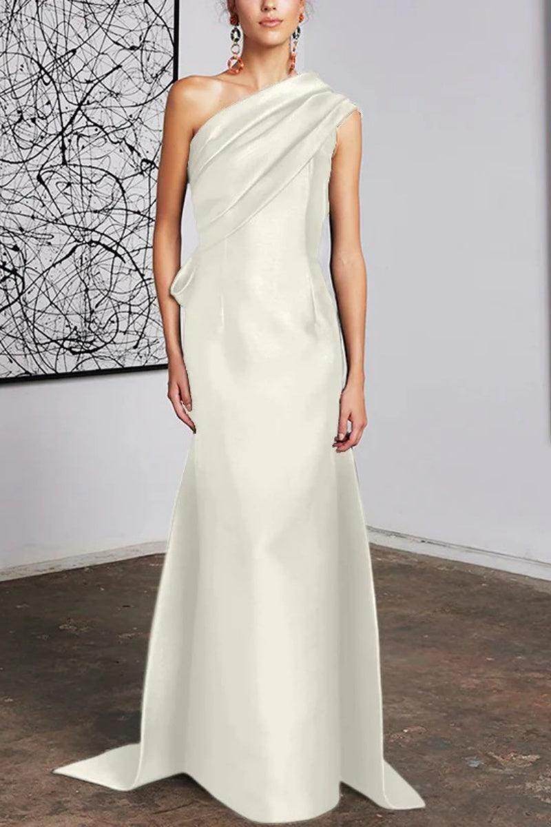 Sheath Column One Shoulder Mother of the Bride Dresses CM0372 - COCOMELODY