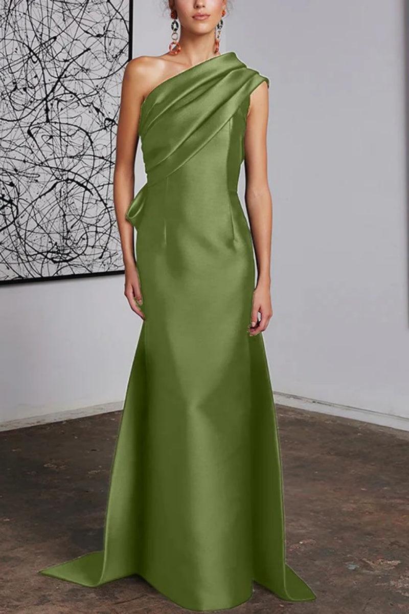 Sheath Column One Shoulder Mother of the Bride Dresses CM0372 - COCOMELODY