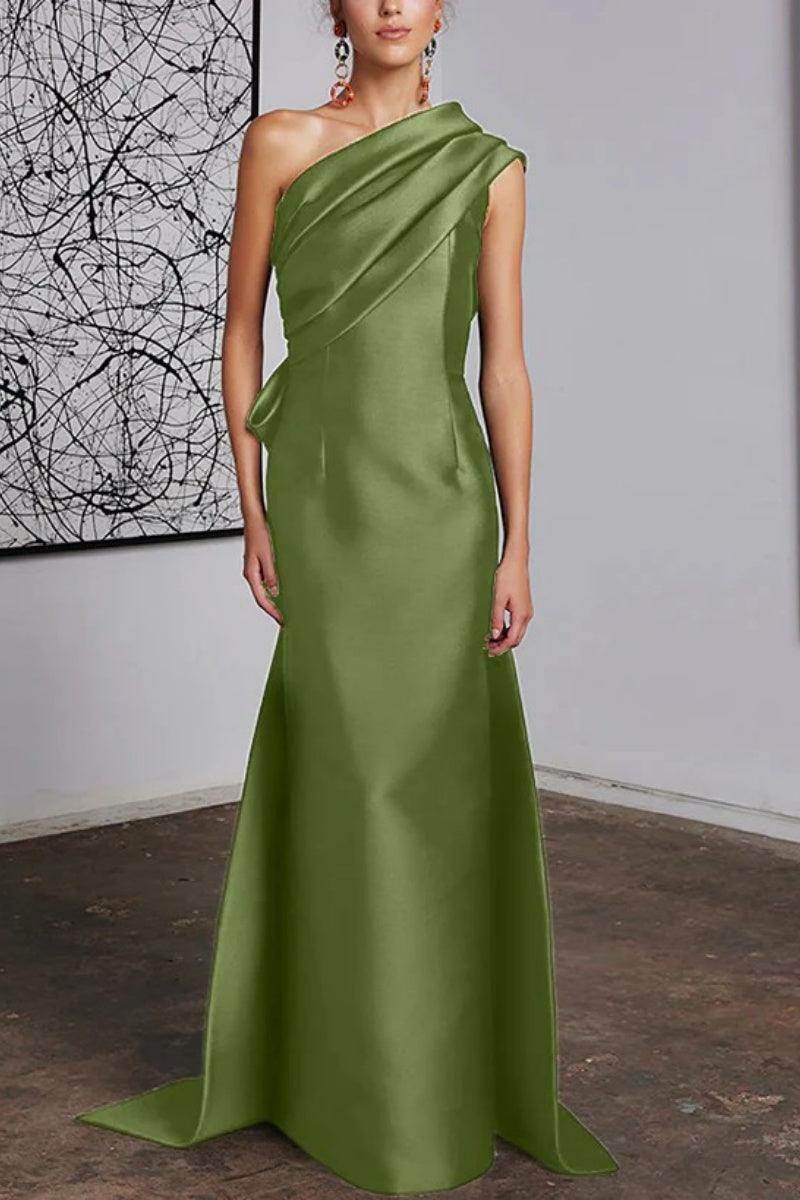 Sheath Column One Shoulder Mother of the Bride Dresses CM0372 - COCOMELODY
