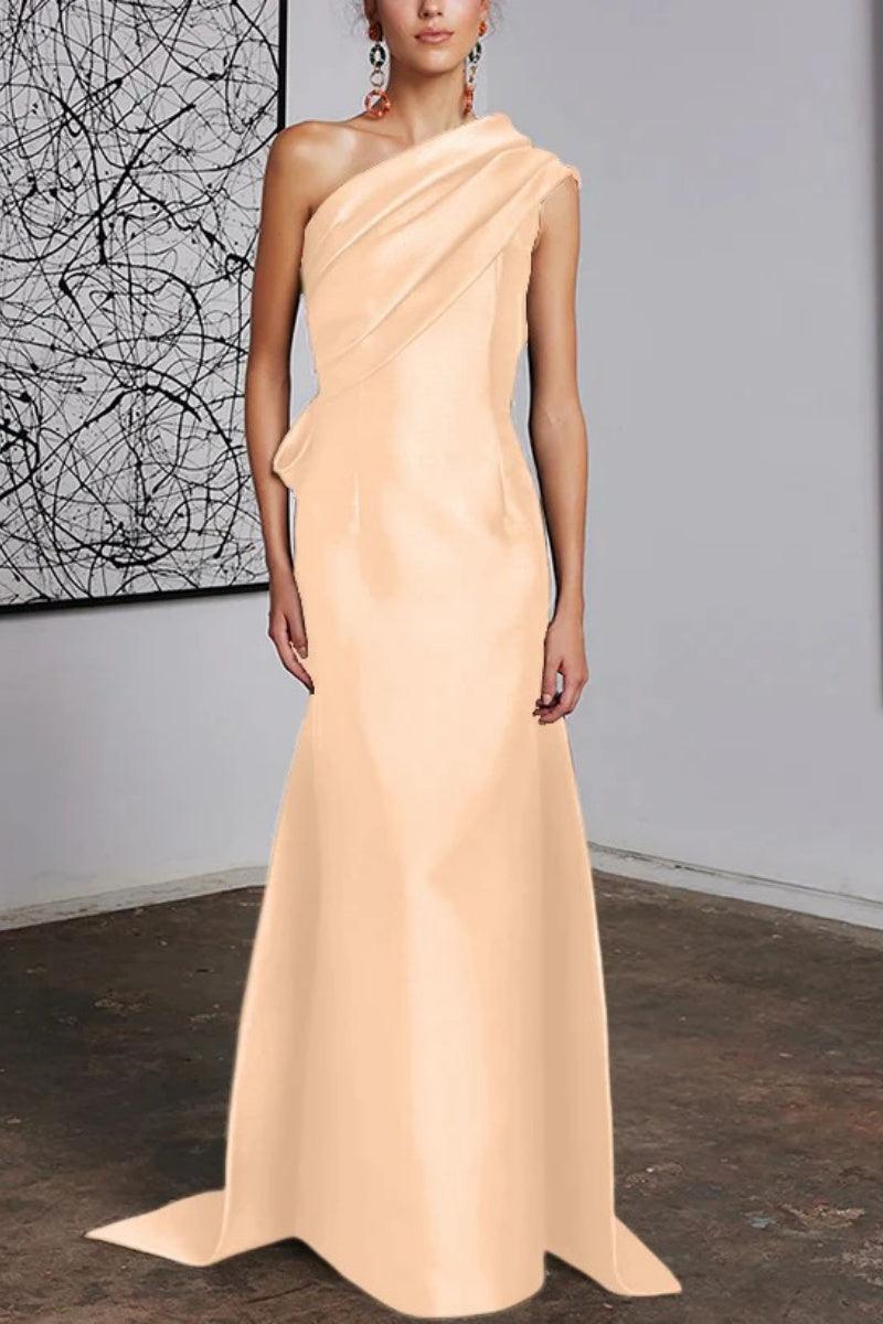 Sheath Column One Shoulder Mother of the Bride Dresses CM0372 - COCOMELODY