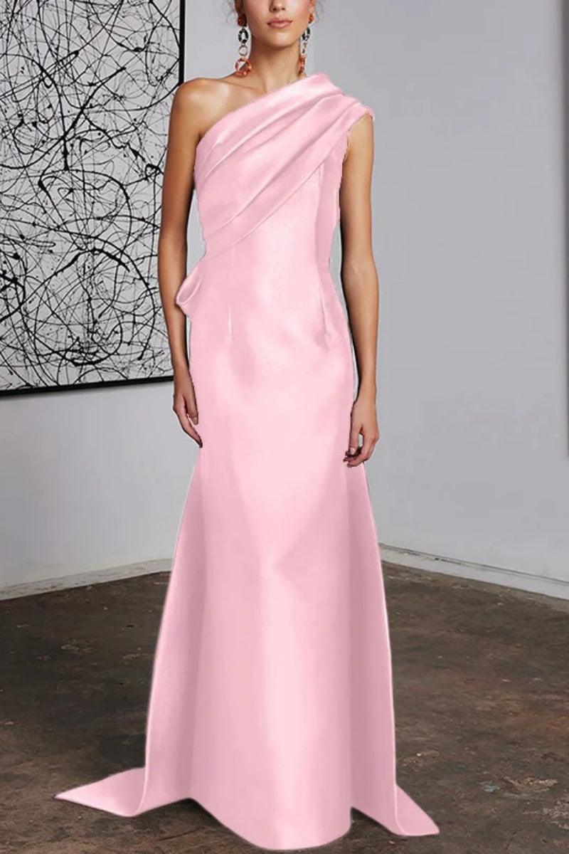 Sheath Column One Shoulder Mother of the Bride Dresses CM0372 - COCOMELODY