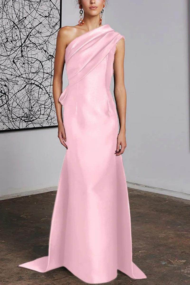 Sheath Column One Shoulder Mother of the Bride Dresses CM0372 - COCOMELODY