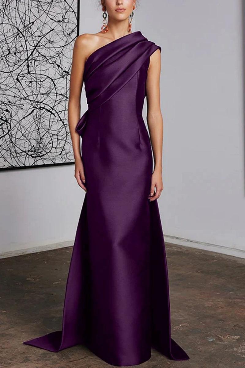 Sheath Column One Shoulder Mother of the Bride Dresses CM0372 - COCOMELODY