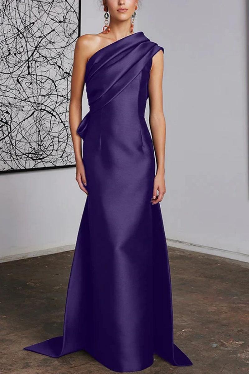 Sheath Column One Shoulder Mother of the Bride Dresses CM0372 - COCOMELODY