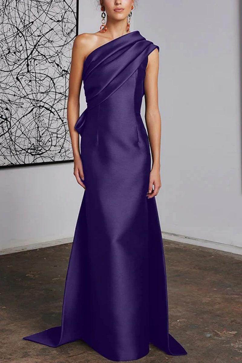 Sheath Column One Shoulder Mother of the Bride Dresses CM0372 - COCOMELODY
