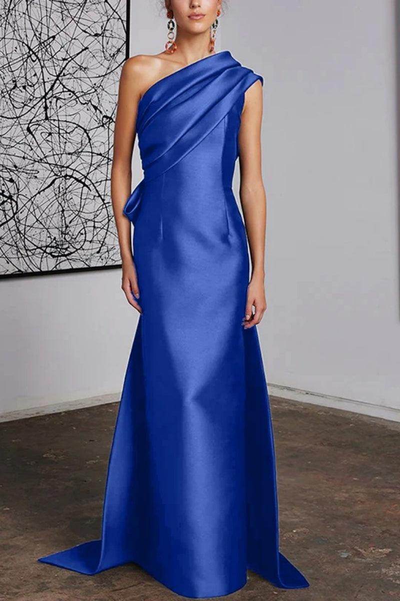 Sheath Column One Shoulder Mother of the Bride Dresses CM0372 - COCOMELODY