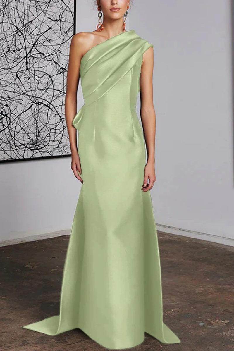 Sheath Column One Shoulder Mother of the Bride Dresses CM0372 - COCOMELODY