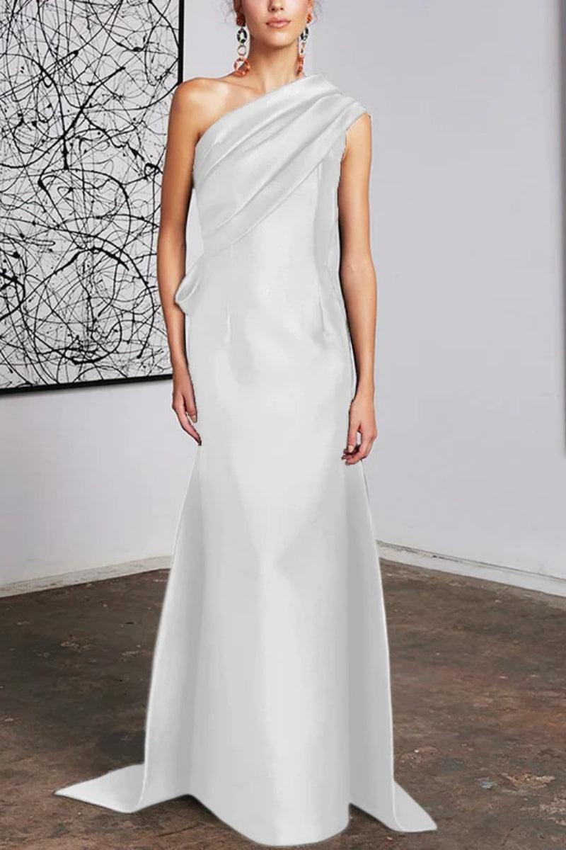 Sheath Column One Shoulder Mother of the Bride Dresses CM0372 - COCOMELODY