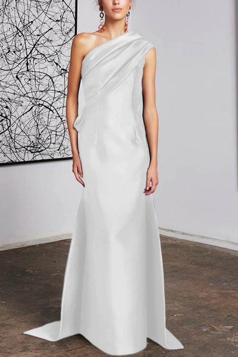 Sheath Column One Shoulder Mother of the Bride Dresses CM0372 - COCOMELODY