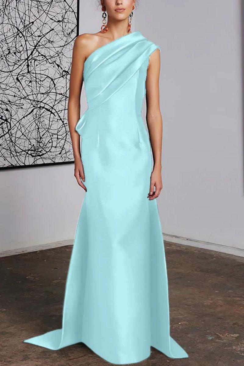 Sheath Column One Shoulder Mother of the Bride Dresses CM0372 - COCOMELODY