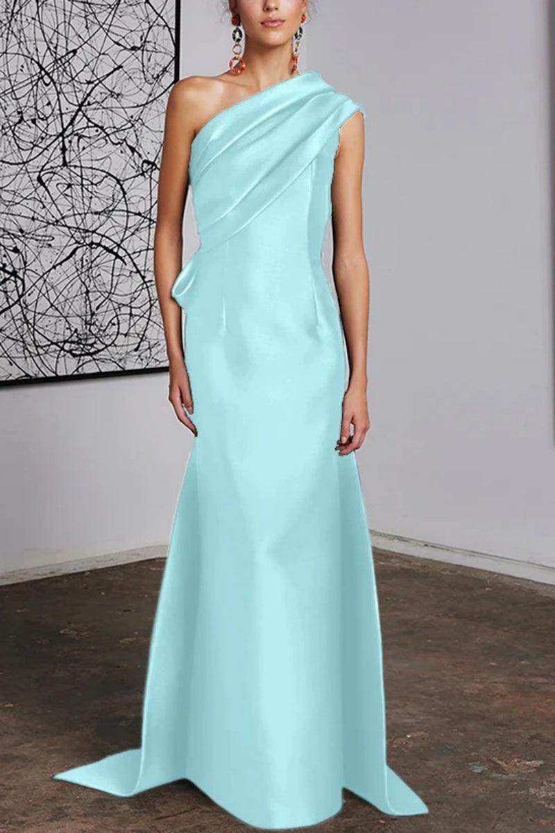 Sheath Column One Shoulder Mother of the Bride Dresses CM0372 - COCOMELODY