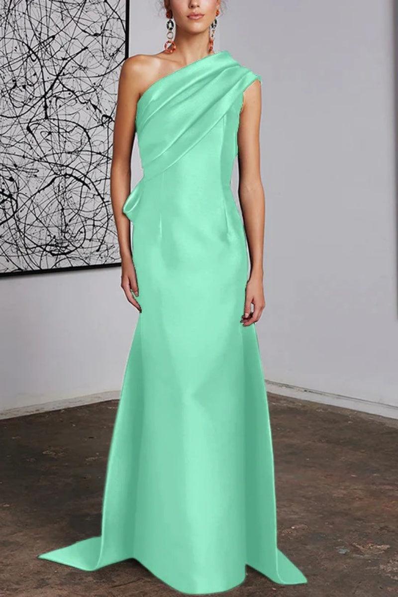 Sheath Column One Shoulder Mother of the Bride Dresses CM0372