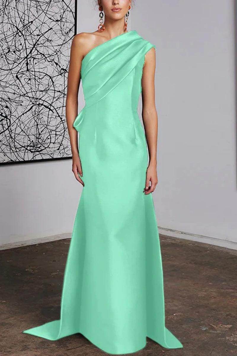 Sheath Column One Shoulder Mother of the Bride Dresses CM0372 - COCOMELODY