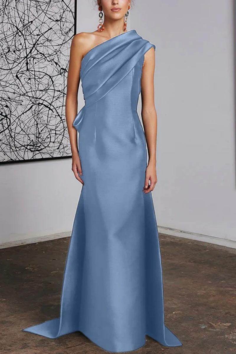 Sheath Column One Shoulder Mother of the Bride Dresses CM0372 - COCOMELODY