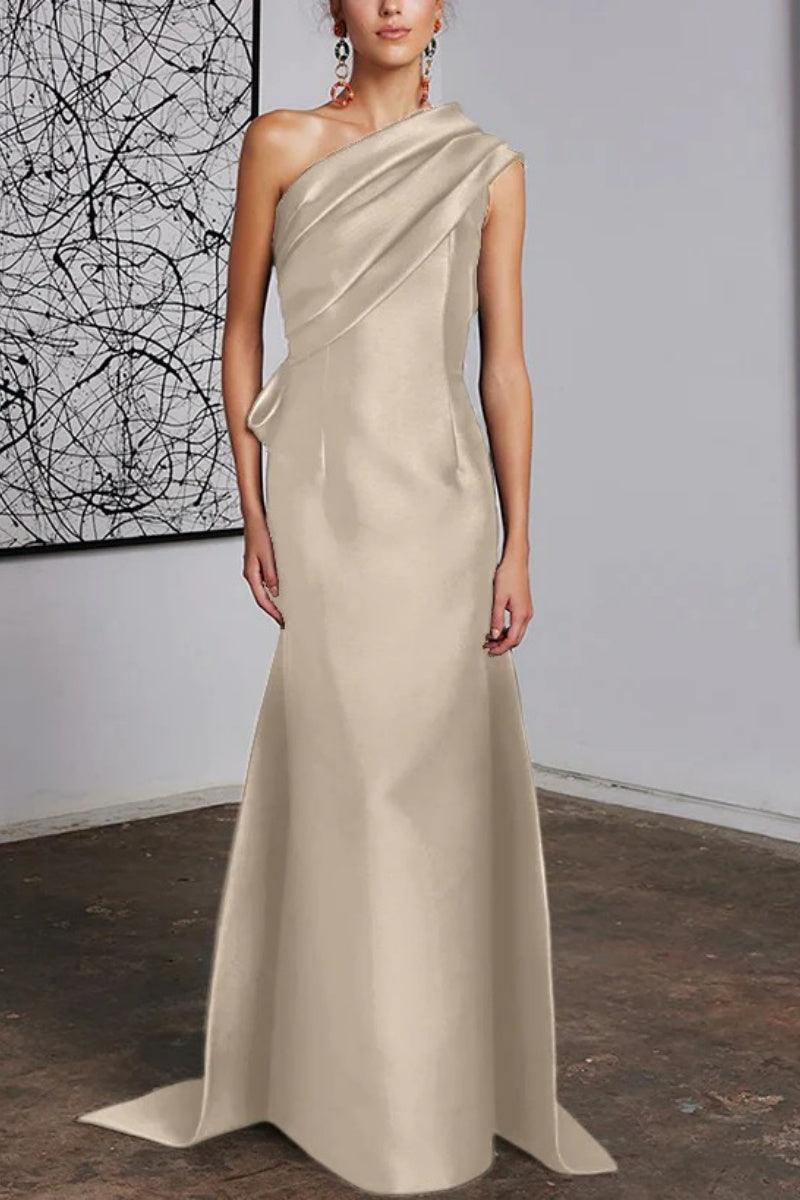 Sheath Column One Shoulder Mother of the Bride Dresses CM0372 - COCOMELODY